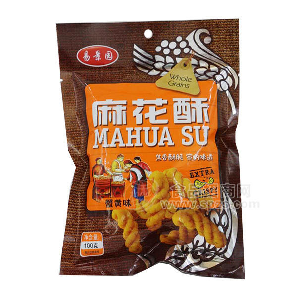 ·易景园麻花酥蟹黄味休闲食品100g 