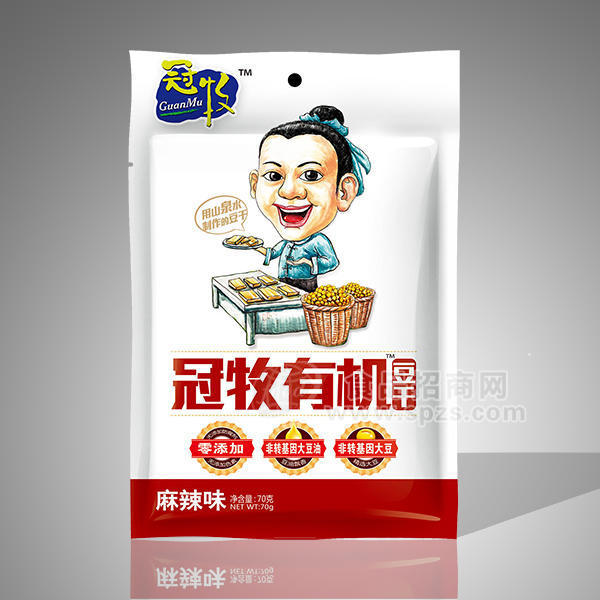 ·冠牧 有机豆干 麻辣味 70g 
