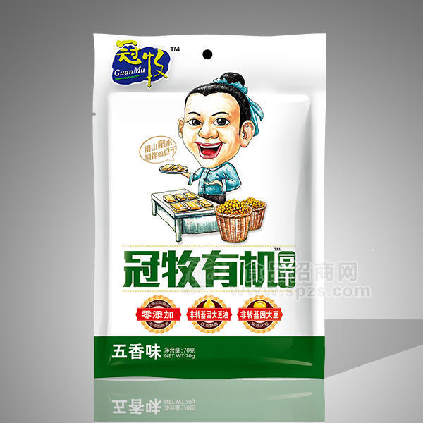 ·冠牧 有机豆干 五香味 70g 