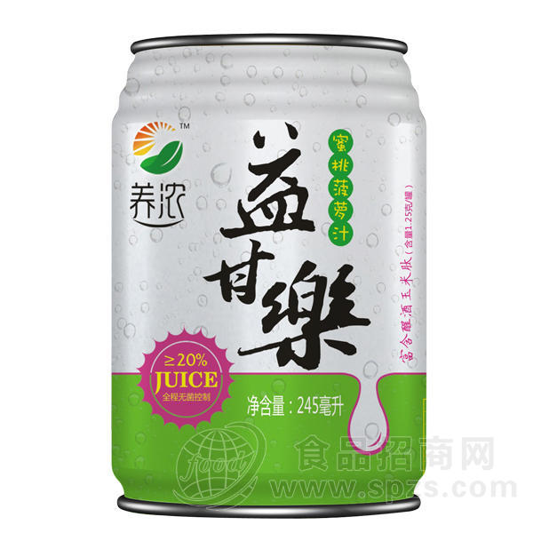 养浓 益甘乐蜜桃菠萝汁245ml