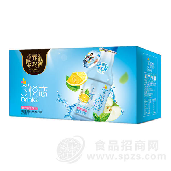 养浓 3°悦恋 复合果汁饮料 380mlx18瓶