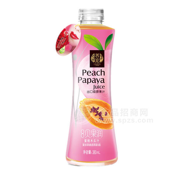 养浓 8贝果润 蜜桃木瓜汁 380ml