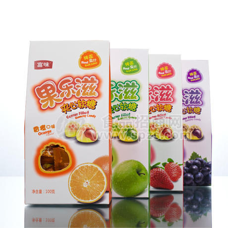富味100g果乐滋夹心软糖4口味4包装5.5
