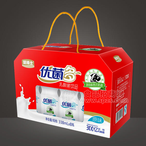 ·奶博士 优菌多原味乳酸菌饮品开窗礼盒338mlx8瓶 