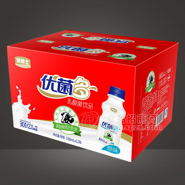 奶博士 优菌多原味乳酸菌饮品338mlx12瓶