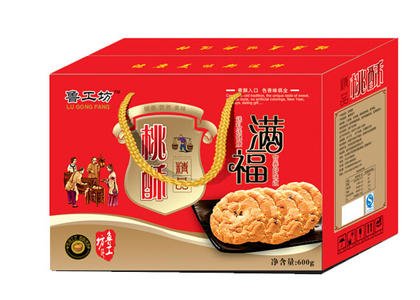 鲁工坊  600g礼盒装桃酥  饼干