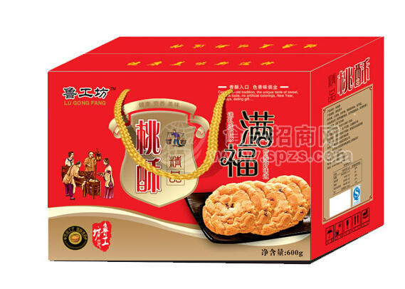 魯工坊  600g禮盒裝桃酥  餅干