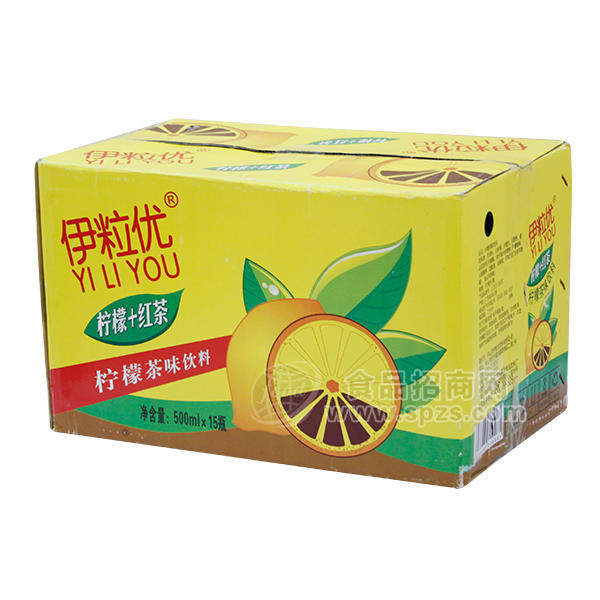 ·伊粒优 柠檬+红茶 柠檬茶味饮料 500mlx15 