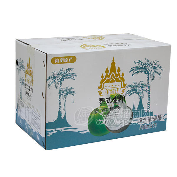 ·伊粒优 泰式生榨果肉椰子汁 植物蛋白饮料 500mlx15 