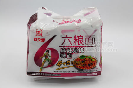 玖玖爱六粮面麻辣猪排味面