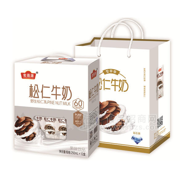·宏晟源松仁牛奶 野生松仁乳饮料 