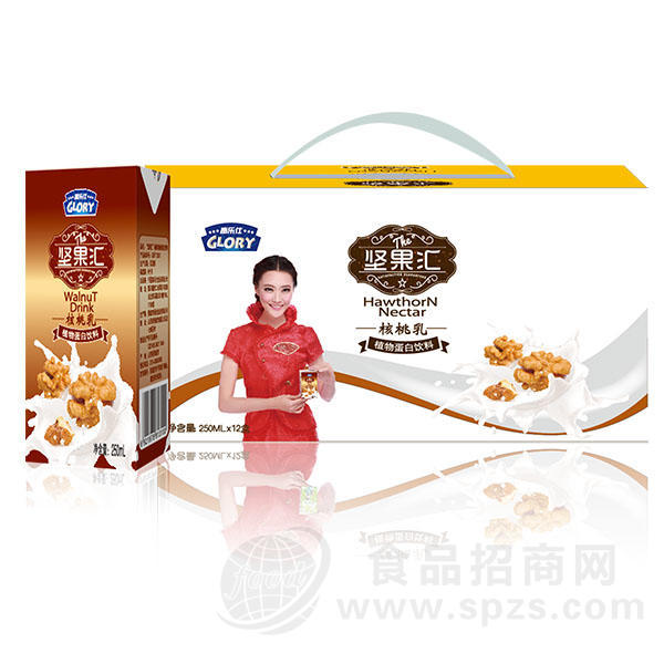 高乐仕 坚果汇核桃乳 植物蛋白饮料 250mlx12盒