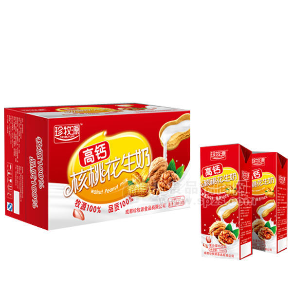 珍牧源 高鈣核桃花生牛奶 復(fù)合蛋白飲品 250mlx24盒