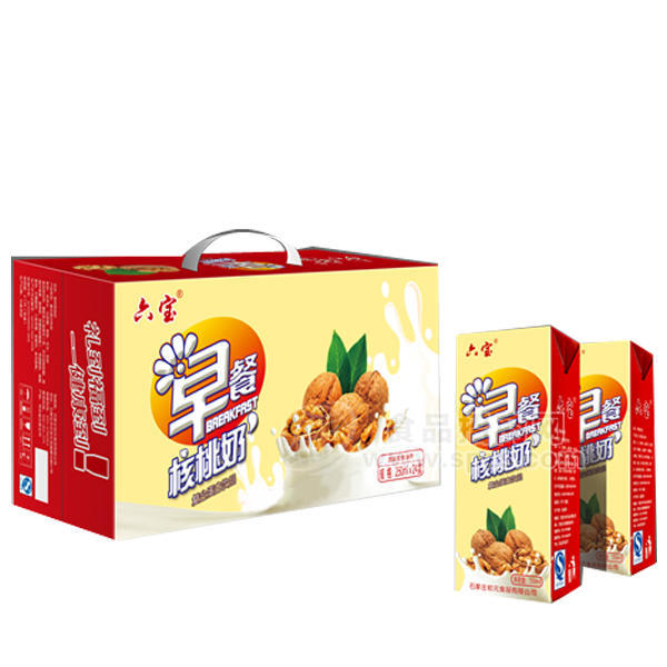 ·六宝 早餐奶 核桃奶 复合蛋白饮品 250mlx24盒 