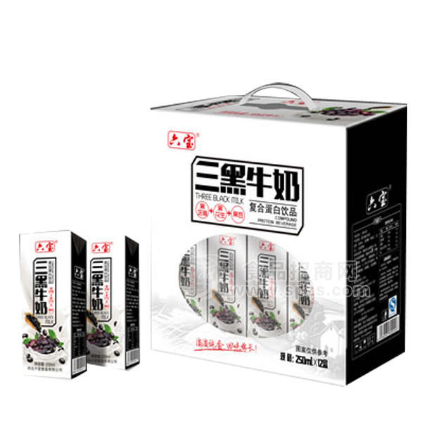 六宝 三黑牛奶 复合蛋白饮品 250mlx12盒