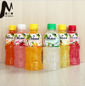 猫咖泰国进口椰果蔬汁瓶装果粒果汁饮料