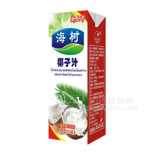 海树250mlX24盒利乐包椰汁