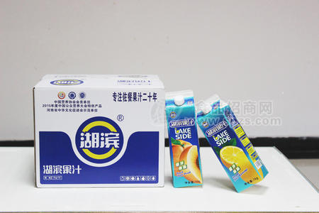 湖滨果汁 1L 50%屋顶包纯果汁-桃汁_