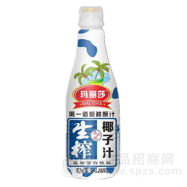 玛丽莎 生榨椰子汁 喜庆装 植物蛋白饮料 1.25L