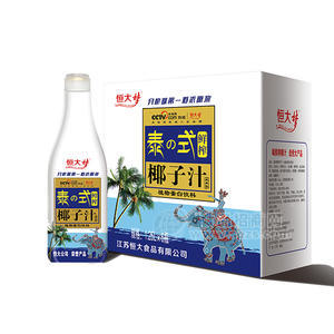 恒大夢泰式鮮榨椰子汁植物蛋白飲料1.25L×6瓶