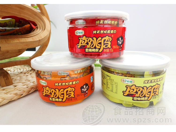 恒惠食品湖南特色小吃泡椒猪皮 好吃的零食多口味小包装盒装