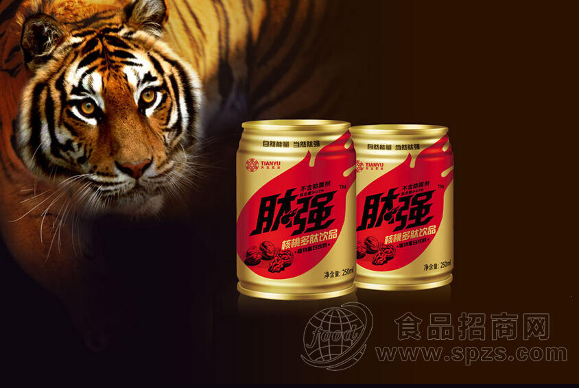 虎纹核肽强桃植物蛋白饮品