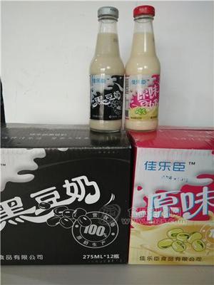 佳乐臣玻璃瓶黑豆豆奶、原味豆奶