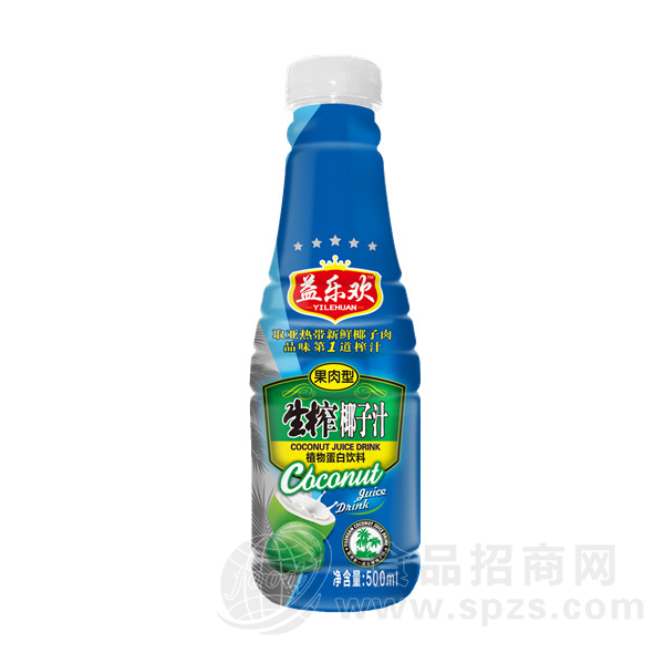 ·益乐欢 生榨椰子汁植物蛋白饮料500ml 