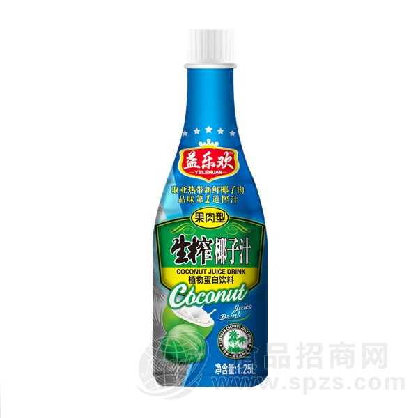 ·益乐欢 生榨椰子汁植物蛋白饮料1.25L 