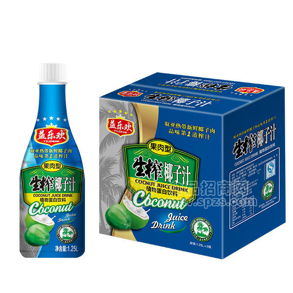 ·益乐欢 生榨椰子汁植物蛋白饮料1.25Lx6瓶 