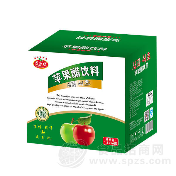 ·益乐欢 苹果醋饮料 1.5Lx6瓶 