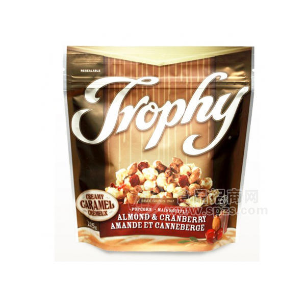 Trophy特羅菲杏仁蔓越莓焦糖爆米花225g