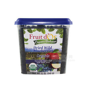 FRUIT DOR水果多尔含果糖和苹果汁有机蓝莓干 340克