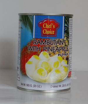 泰国厨之选，糖水红毛丹菠萝罐头