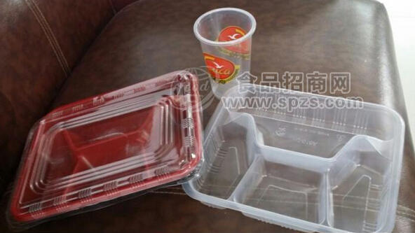 一次性高阻隔带盖快餐塑料盒