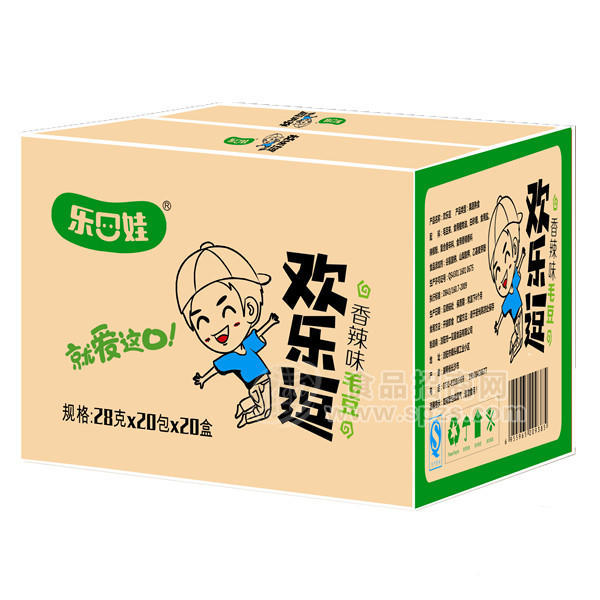 乐口娃 欢乐逗香辣毛豆28gx20包x20盒 休闲食品