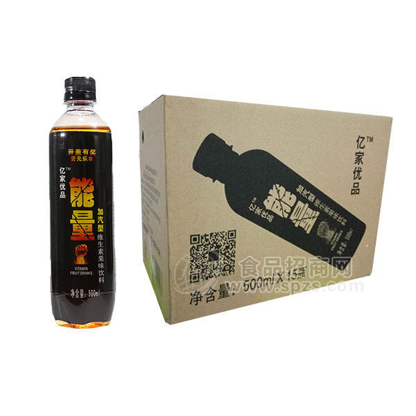 ·亿家优品饮料 加气型维生素果味饮料500mlx15瓶 