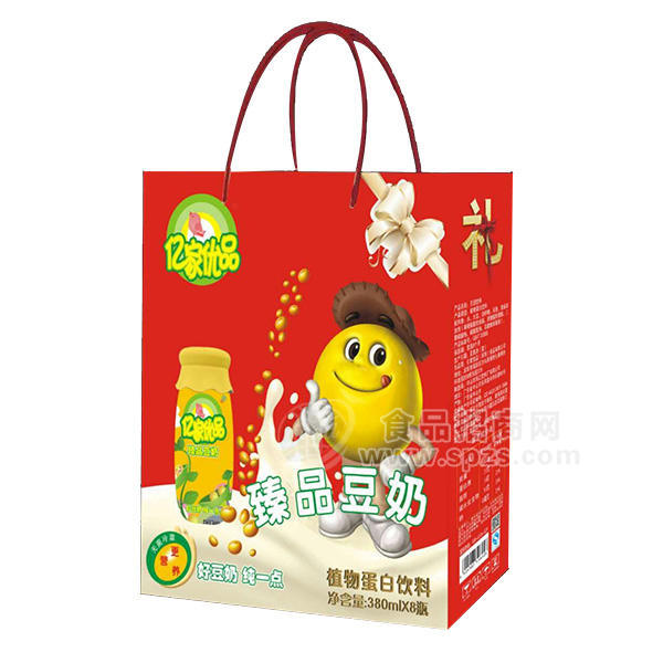 ·亿家优品豆奶饮料 植物蛋白饮料380mlx8瓶 