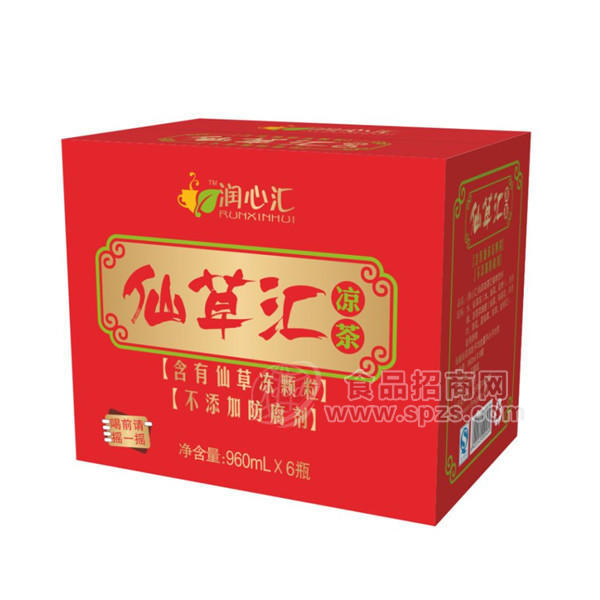 ·润心汇仙草汇凉茶 饮料 960mlx6瓶 