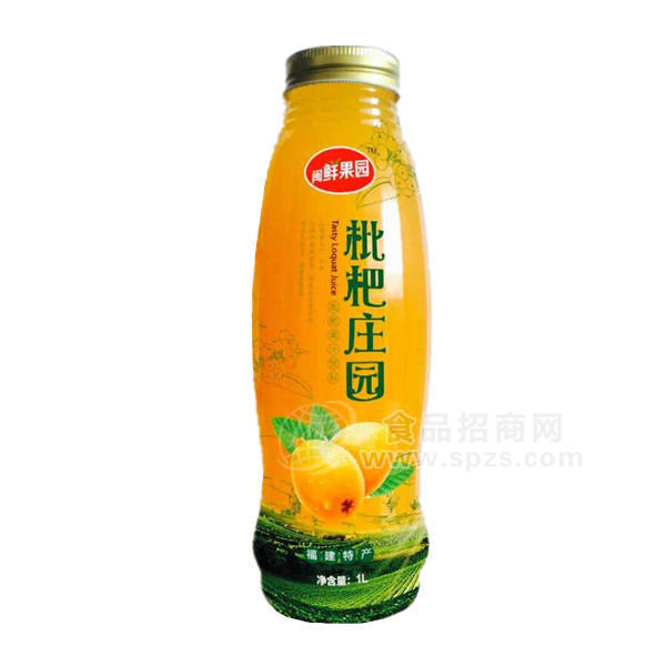 ·闽鲜果园枇杷庄园 枇杷果汁饮料 1L 