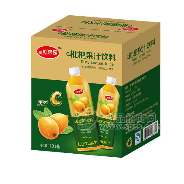 ·闽鲜果园枇杷汁 果汁饮料 1Lx6瓶 