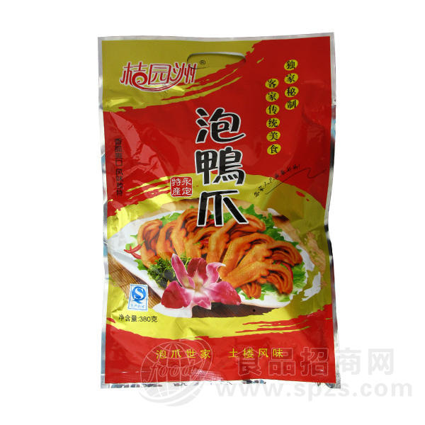 桔园洲 永定特产泡鸭爪 土楼风味 380g 肉干肉脯  休闲食品