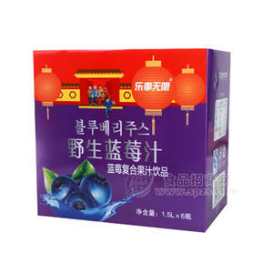 樂事無限野生藍莓汁藍莓復(fù)合果汁飲品1.5Lx6瓶