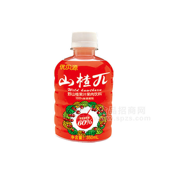 ·优贝源山楂π 野山楂果汁果肉饮料350ml招商 