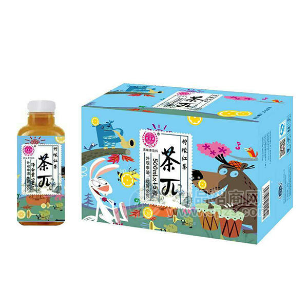 ·优贝源茶π柠檬红茶果味茶饮料500mLx15瓶 