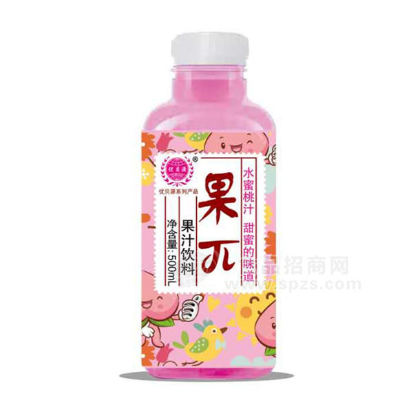 ·优贝源果π水蜜桃汁果汁饮料500ml 