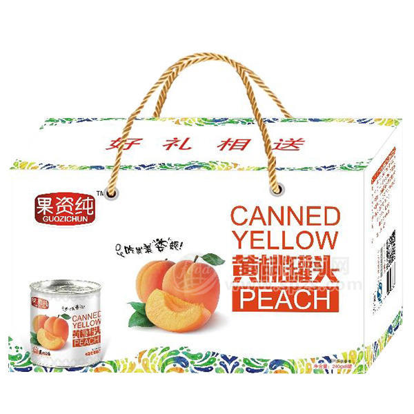 ·果资纯黄桃罐头礼盒装 水果罐头 