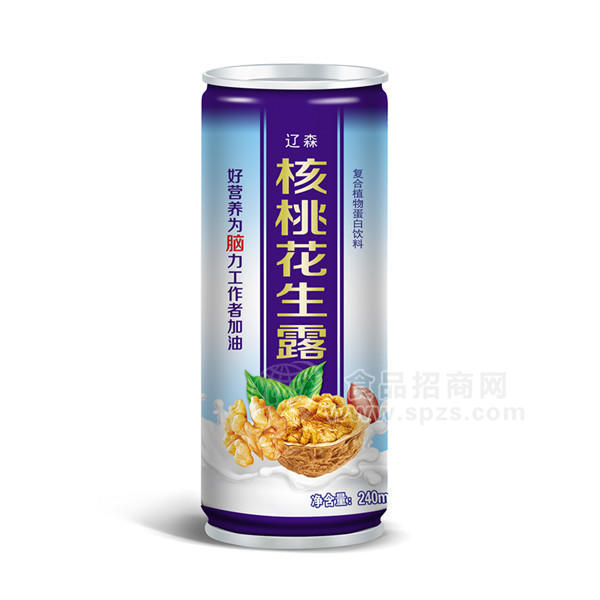 ·辽森核桃花生露 植物蛋白饮料240ml 