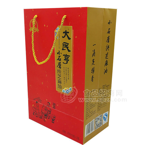 大民亨小石磨純芝麻油禮盒400mlx2瓶