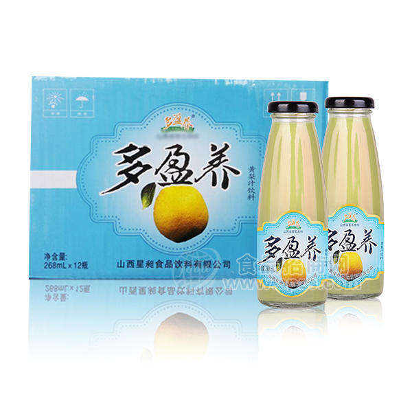 多盈養(yǎng)果汁飲料 黃梨汁飲料 268mlx12